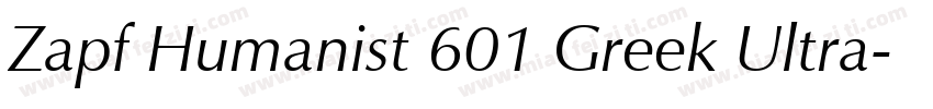 Zapf Humanist 601 Greek Ultra字体转换